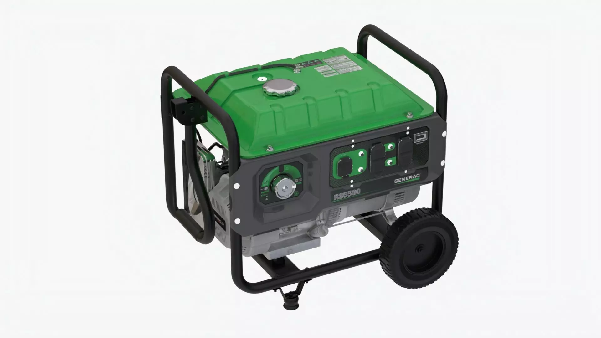 Realistic Low Poly Generator portable on wheels Low-poly 3D model_0