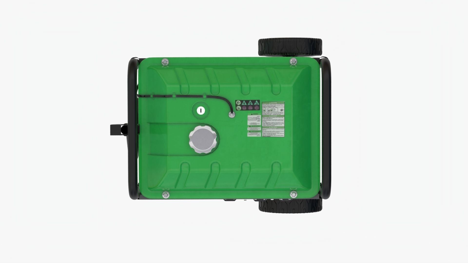 Realistic Low Poly Generator portable on wheels Low-poly 3D model_3