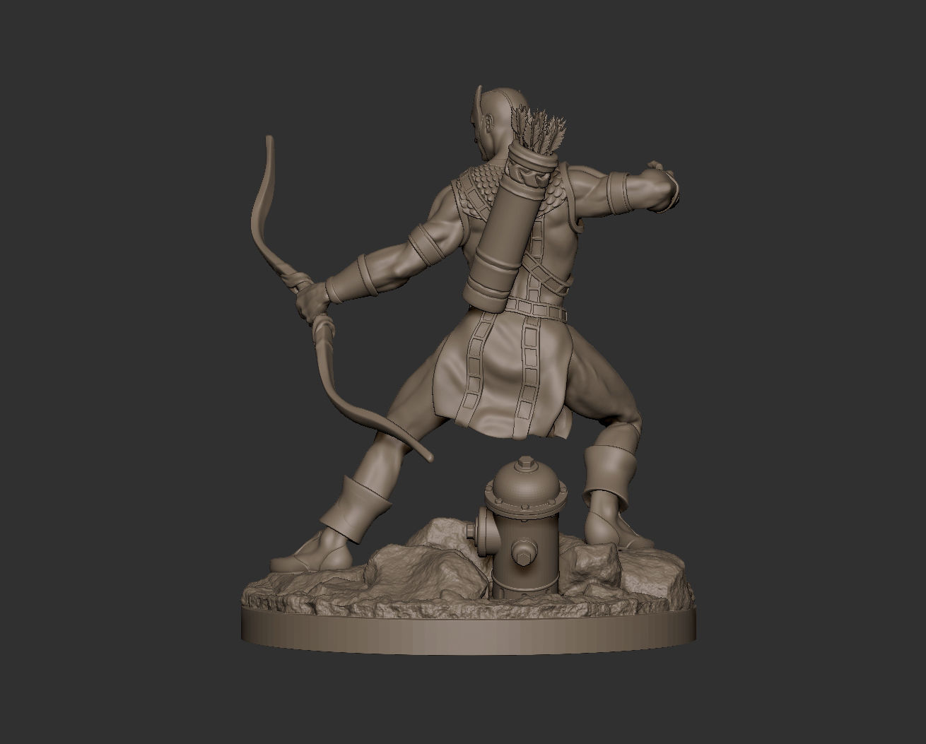 Hawkeye 1970 comics statue Ready to print 1-8 scale 3D print model_1