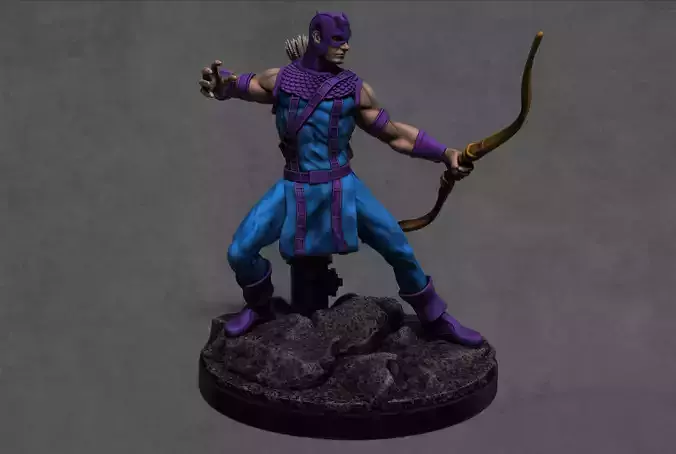 Hawkeye 1970 comics statue Ready to print 1-8 scale 3D print model