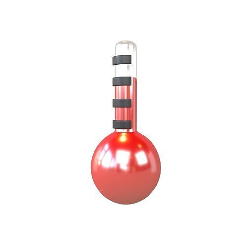 Cartoon Thermometer v1 002 Low-poly 3D model