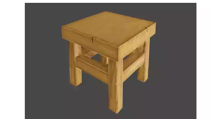 Low Poly Stylized Mini Stool