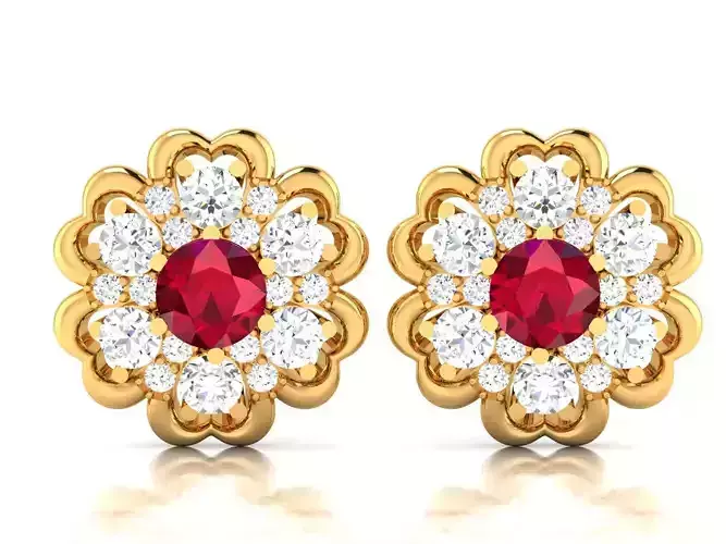 Women Heart Earrings 3dm STL OBJ FBX Render Details