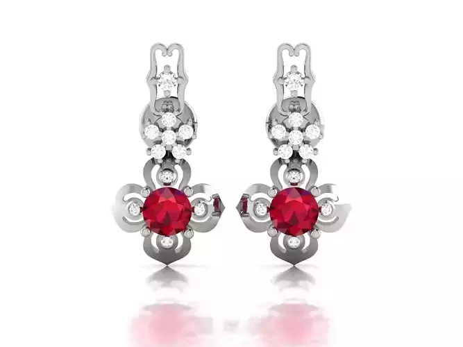 Women Earrings 3dm STL OBJ FBX Render Details 3D print model