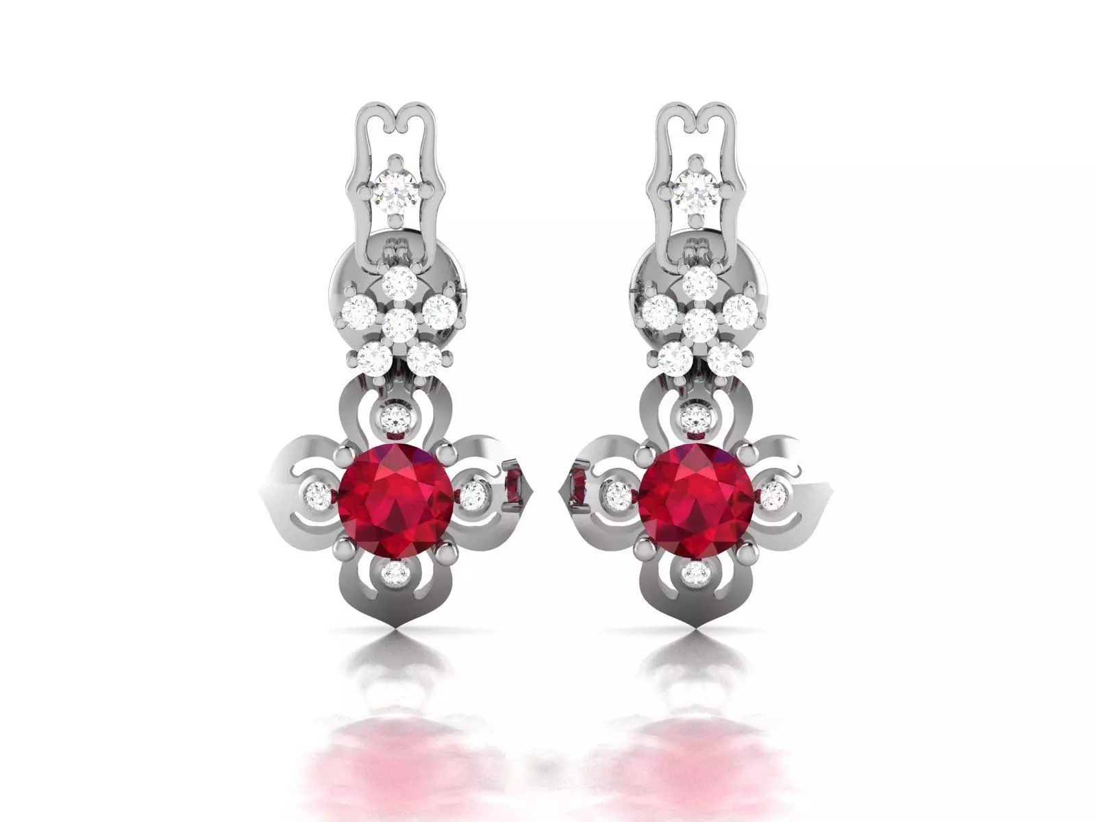 Women Earrings 3dm STL OBJ FBX Render Details 3D print model_0
