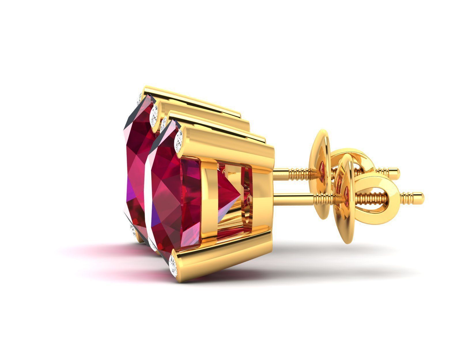 Women Stud Earrings 3dm STL OBJ FBX Render Details 3D print model_12