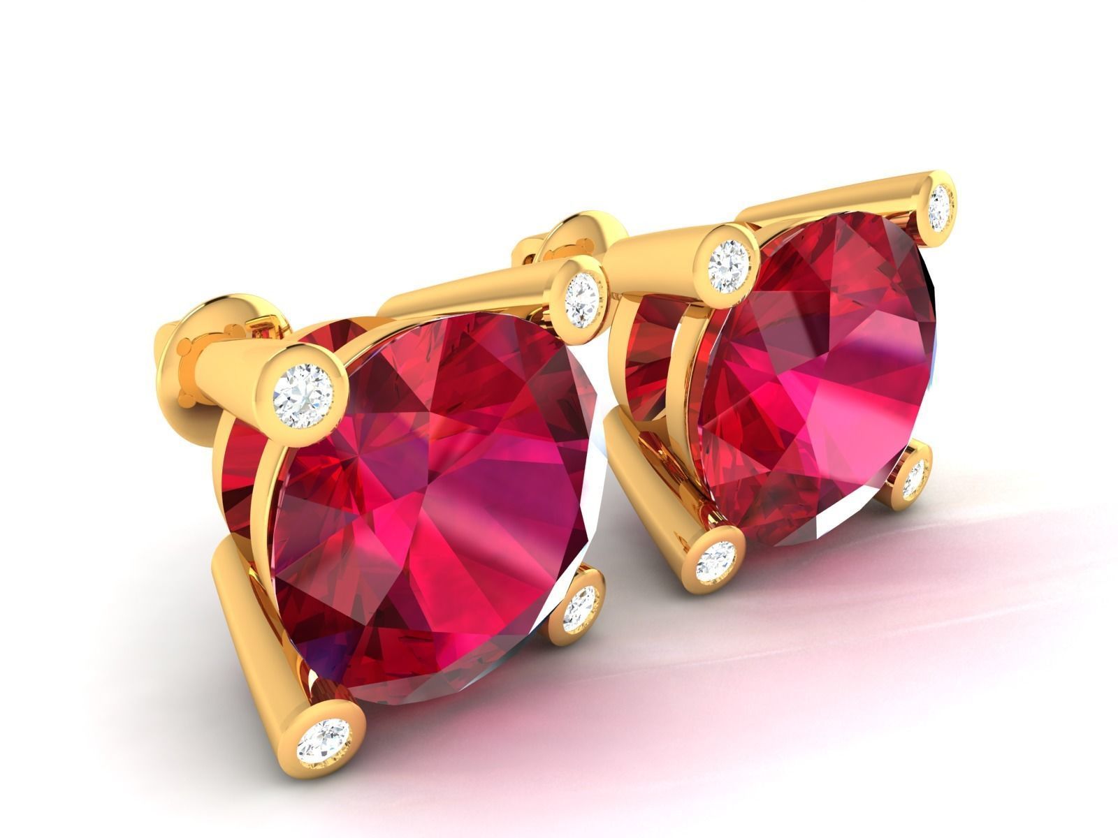 Women Stud Earrings 3dm STL OBJ FBX Render Details 3D print model_19