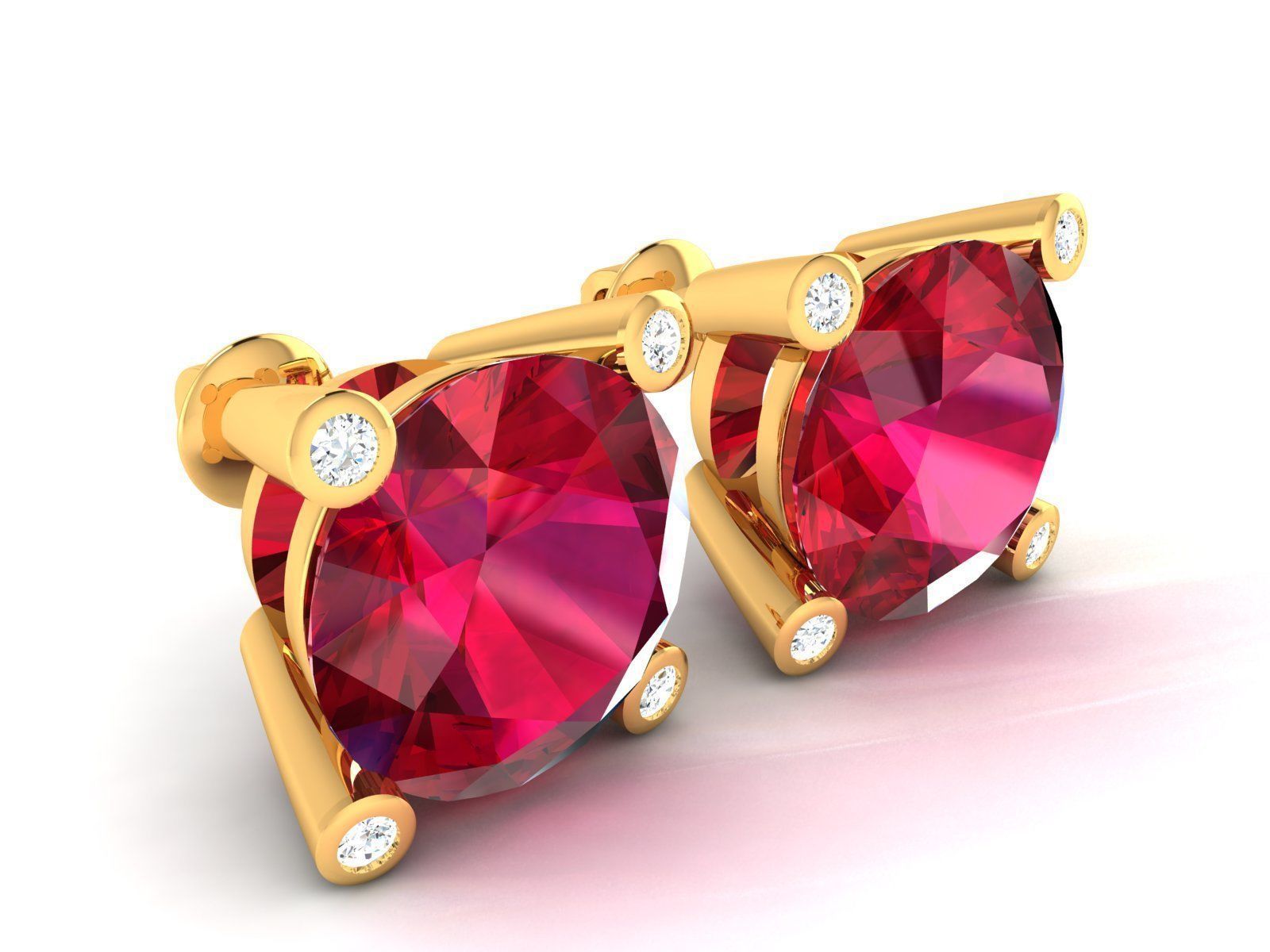 Women Stud Earrings 3dm STL OBJ FBX Render Details 3D print model_20