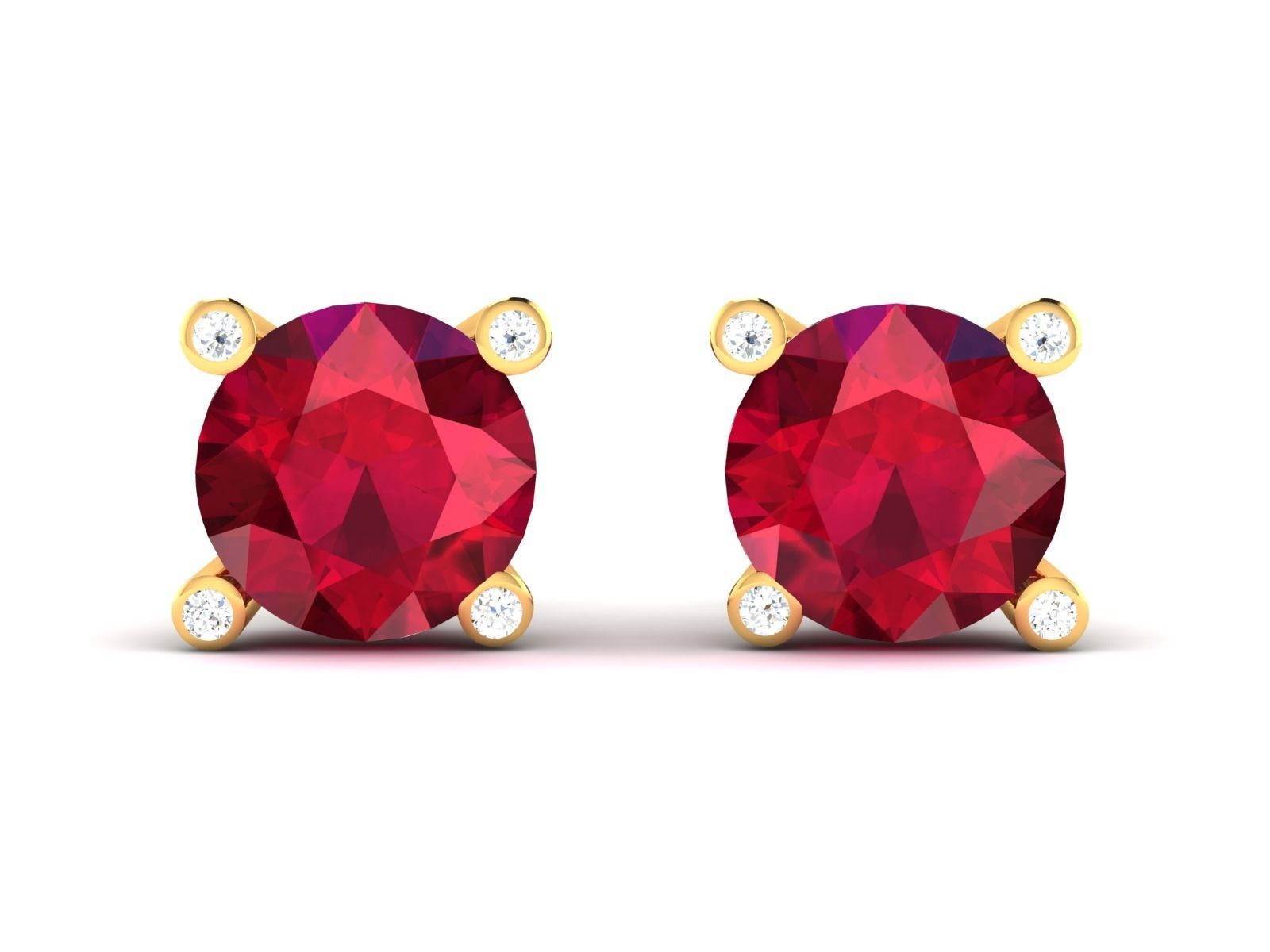 Women Stud Earrings 3dm STL OBJ FBX Render Details 3D print model_11