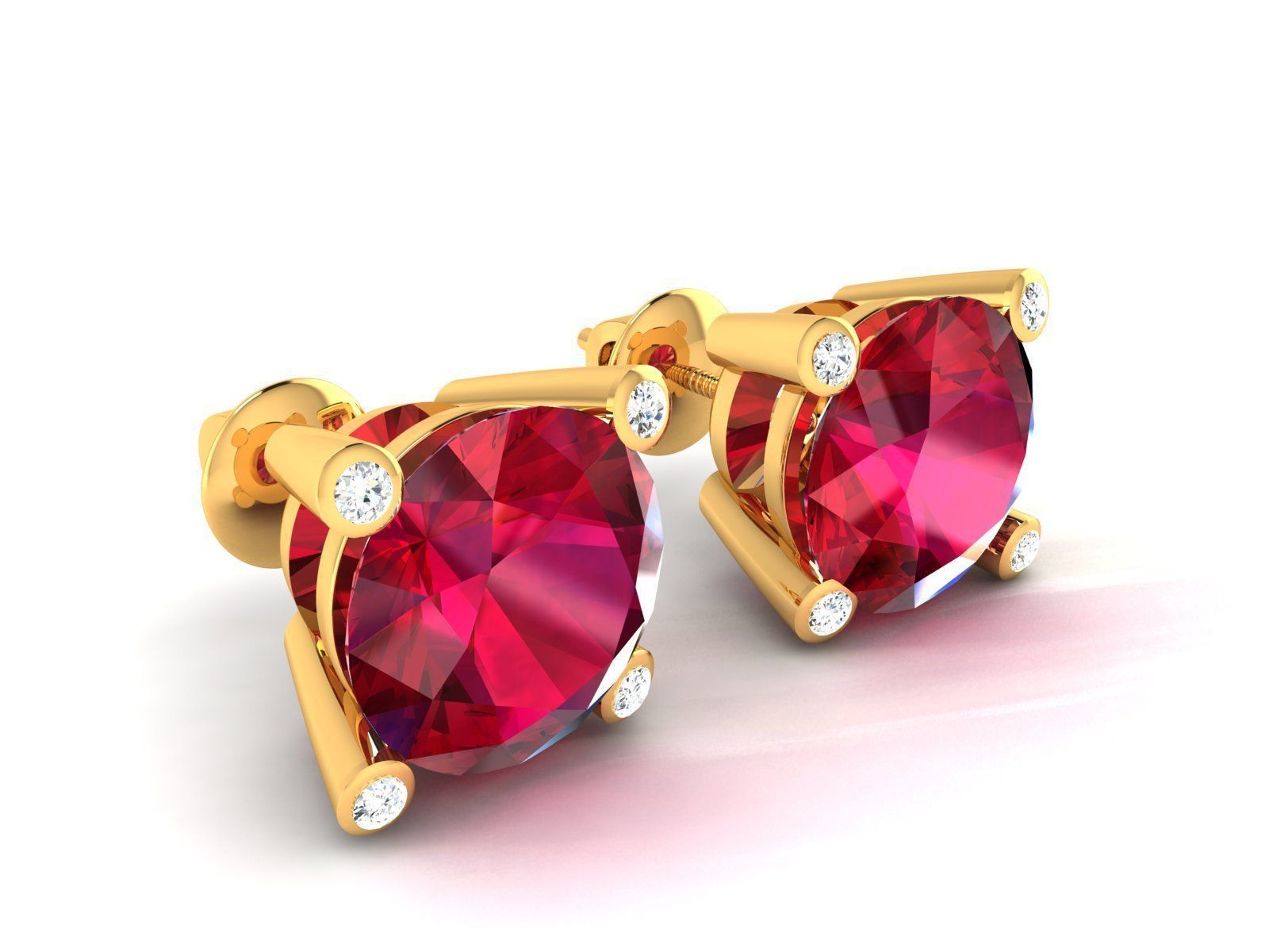 Women Stud Earrings 3dm STL OBJ FBX Render Details 3D print model_8