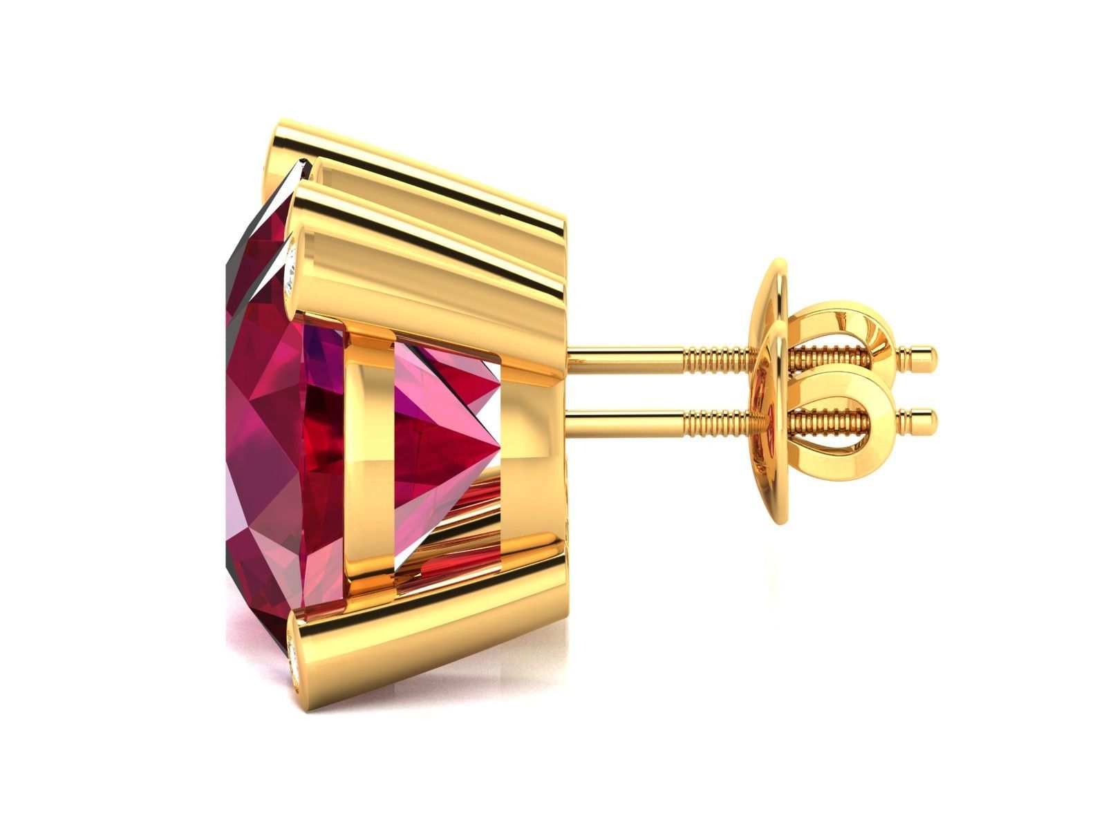 Women Stud Earrings 3dm STL OBJ FBX Render Details 3D print model_18