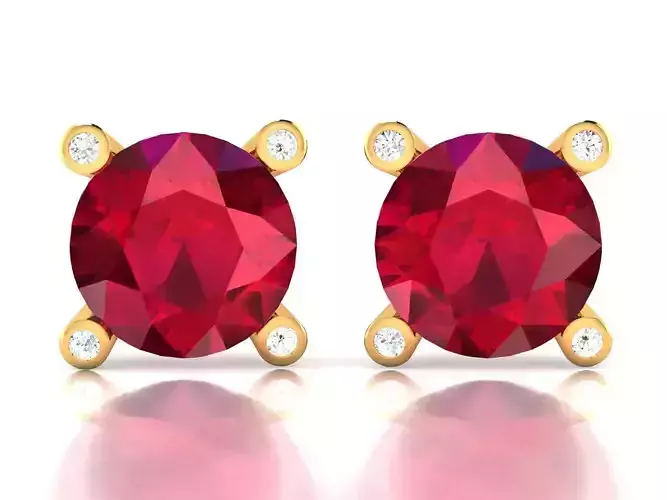 Women Stud Earrings 3dm STL OBJ FBX Render Details 3D print model