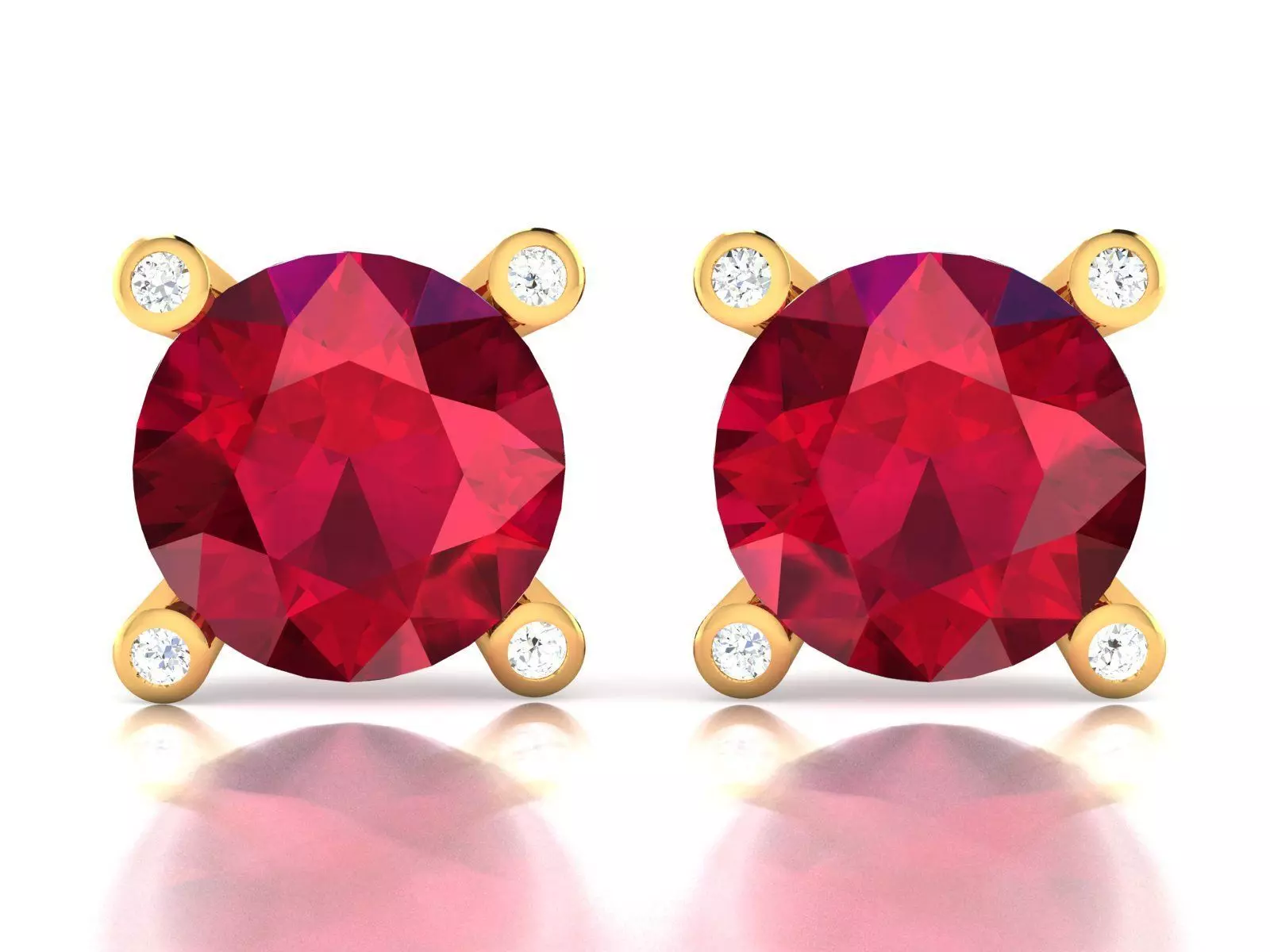 Women Stud Earrings 3dm STL OBJ FBX Render Details 3D print model_0