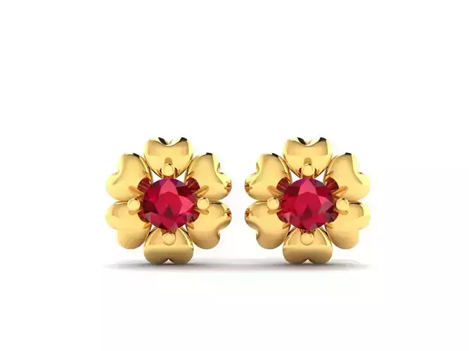 Women Stud Earrings 3dm STL OBJ FBX Render Details