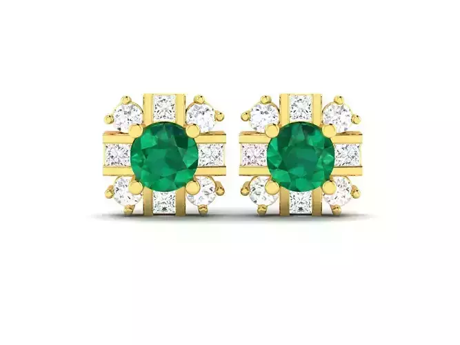 Women Stud Earrings 3dm STL OBJ FBX Render Details