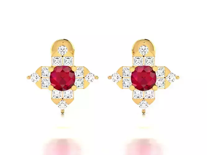 Women Earrings 3dm STL OBJ FBX Render Details