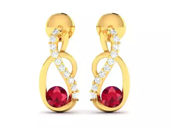Women Earrings 3dm STL OBJ FBX Render Details