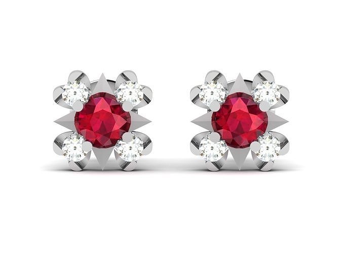 Women Stud Earrings 3dm STL OBJ FBX Render Details 3D print model