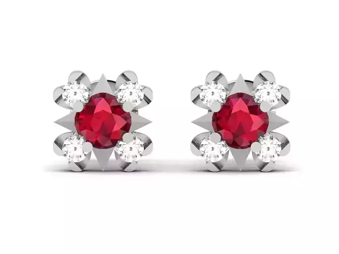 Women Stud Earrings 3dm STL OBJ FBX Render Details