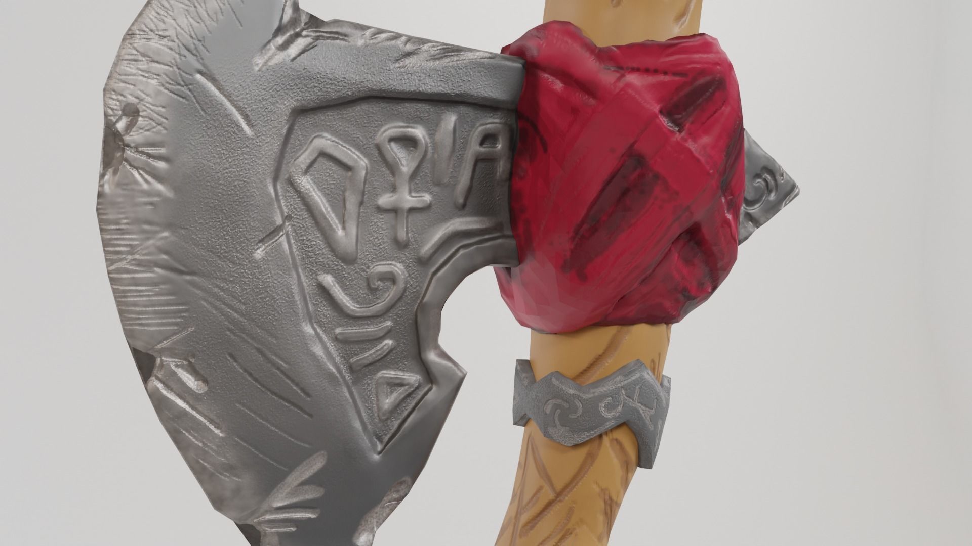 Battle Stylized Axe low-poly 3d model game-ready Low-poly 3D model_2