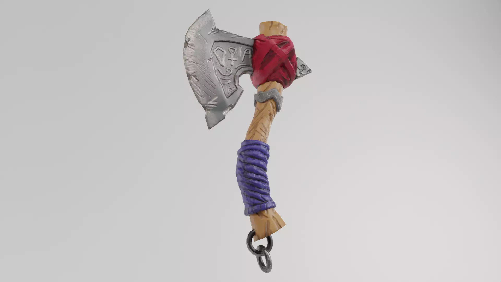 Battle Stylized Axe low-poly 3d model game-ready Low-poly 3D model_0