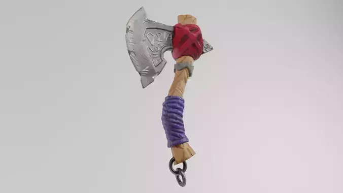 Battle Stylized Axe low-poly 3d model game-ready