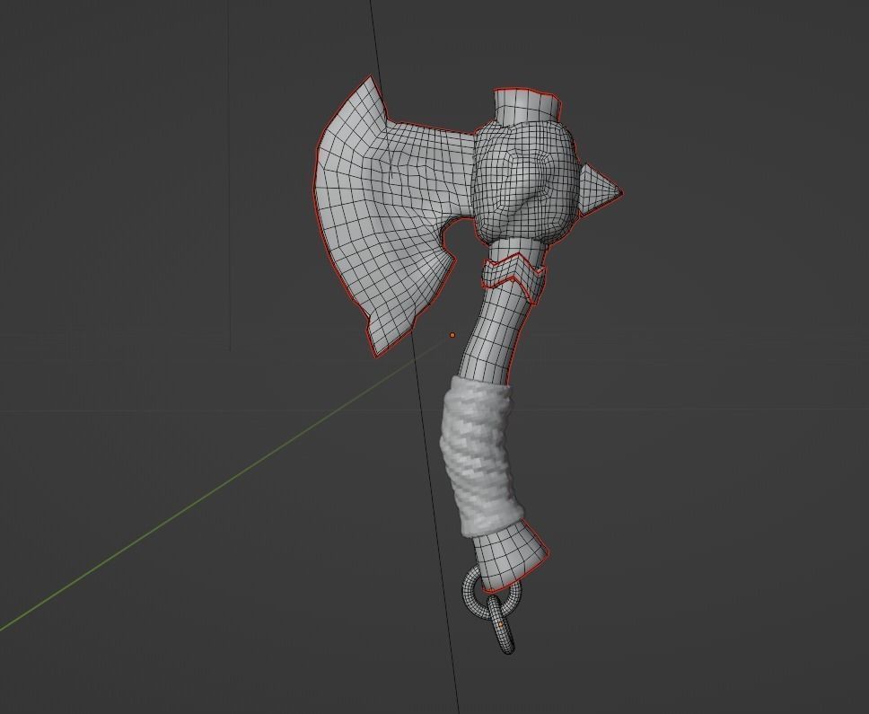 Battle Stylized Axe low-poly 3d model game-ready Low-poly 3D model_3