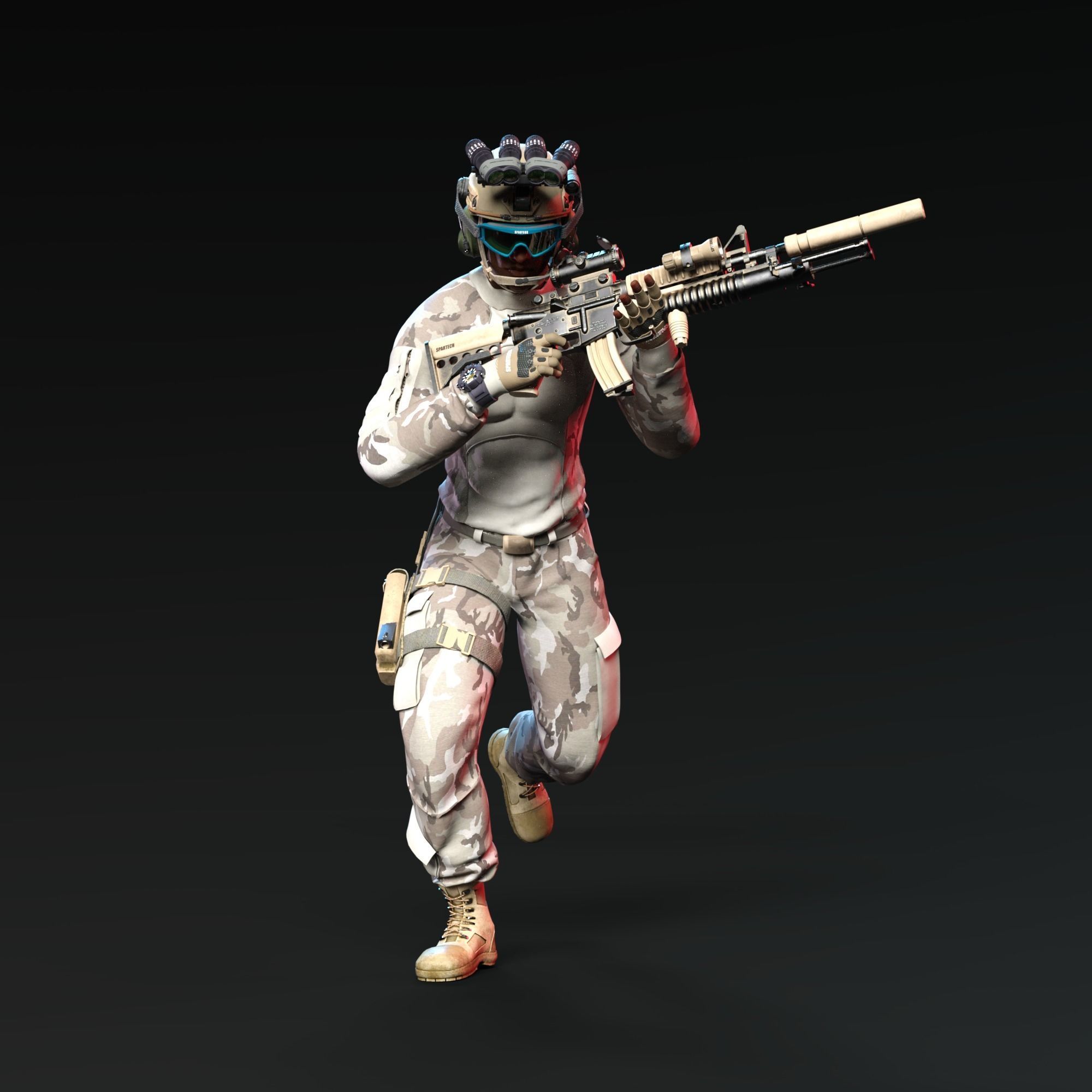 US ARMY MILITARY PACK 3D model_3