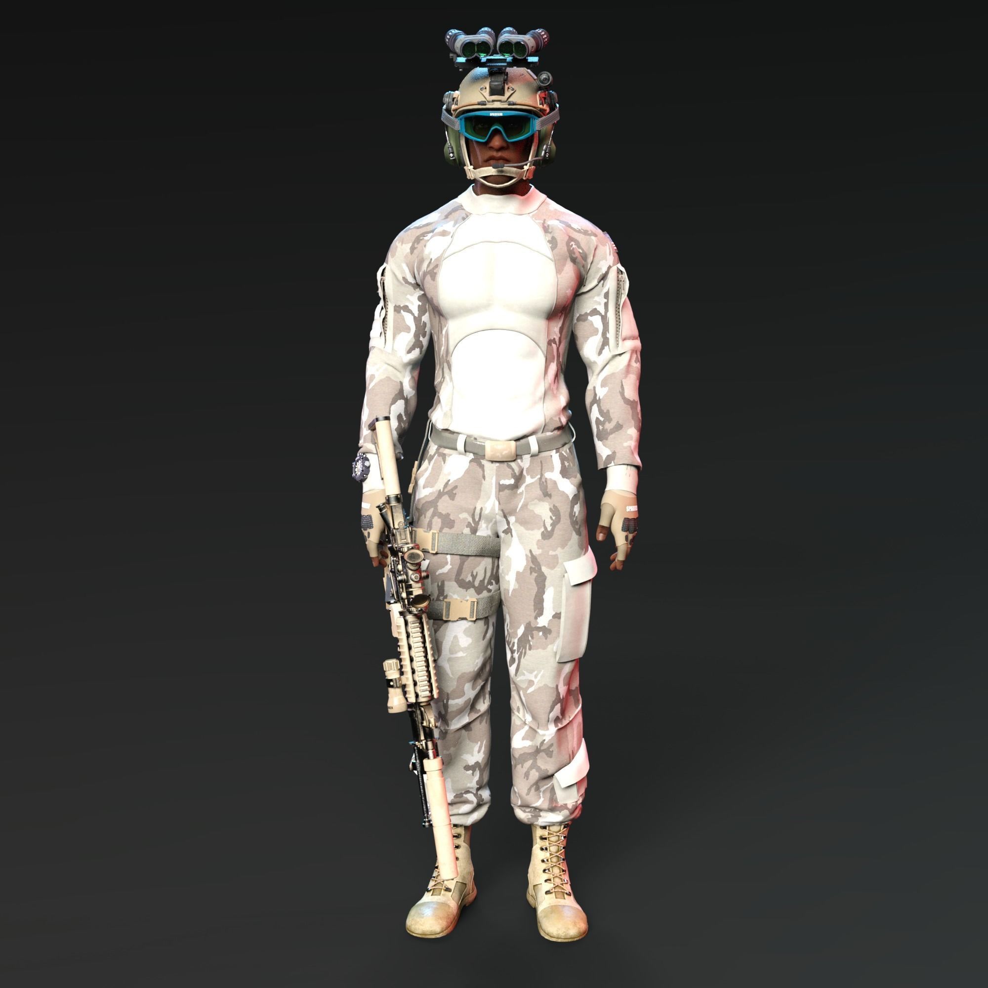 US ARMY MILITARY PACK 3D model_4