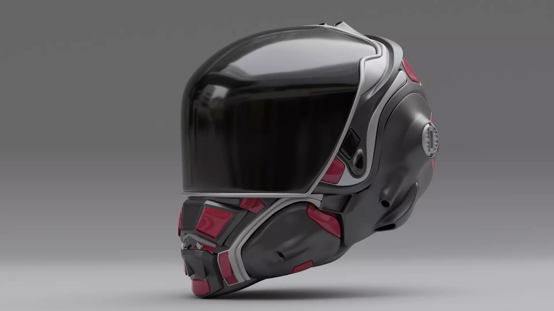 helmet futuristic with accents 3D model_0