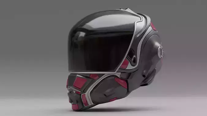 helmet futuristic with accents 3D model