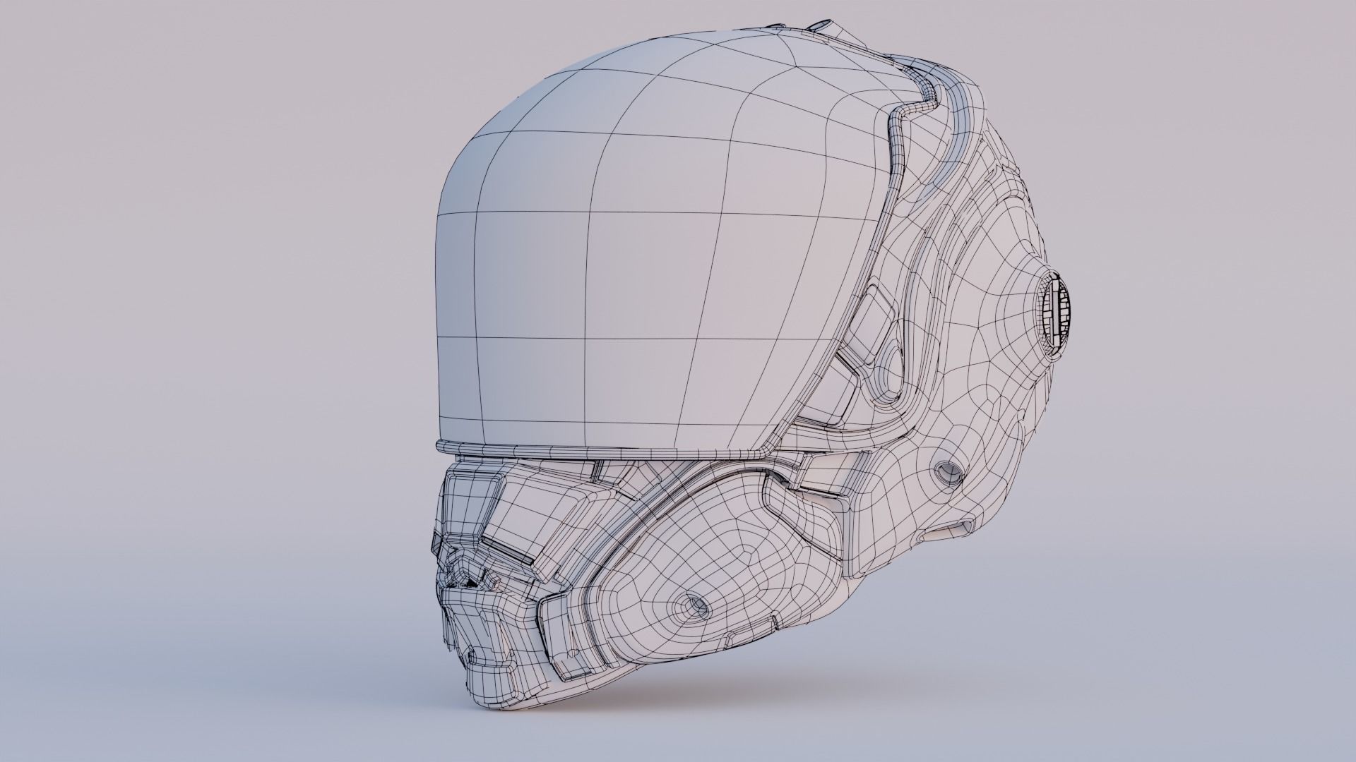 helmet futuristic with accents 3D model_4