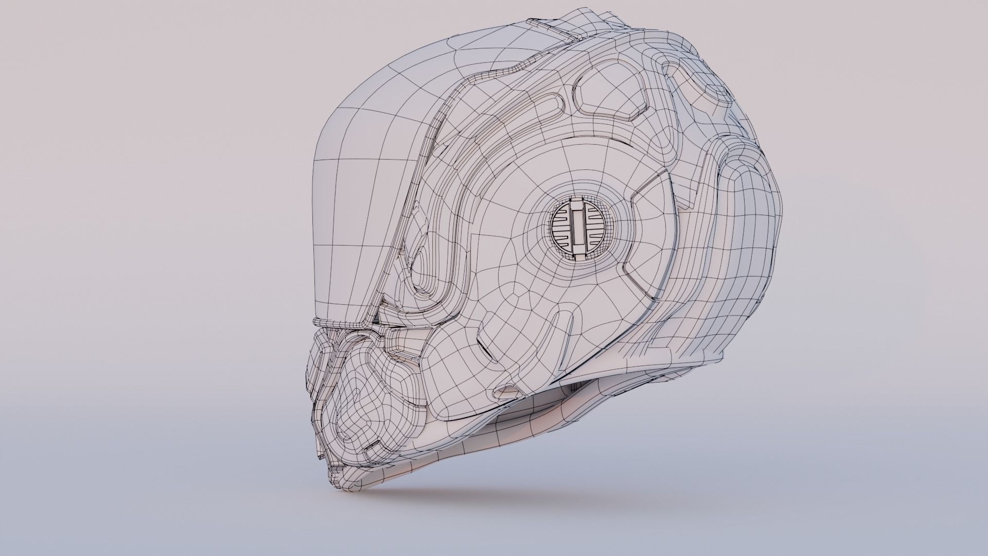 helmet futuristic with accents 3D model_5
