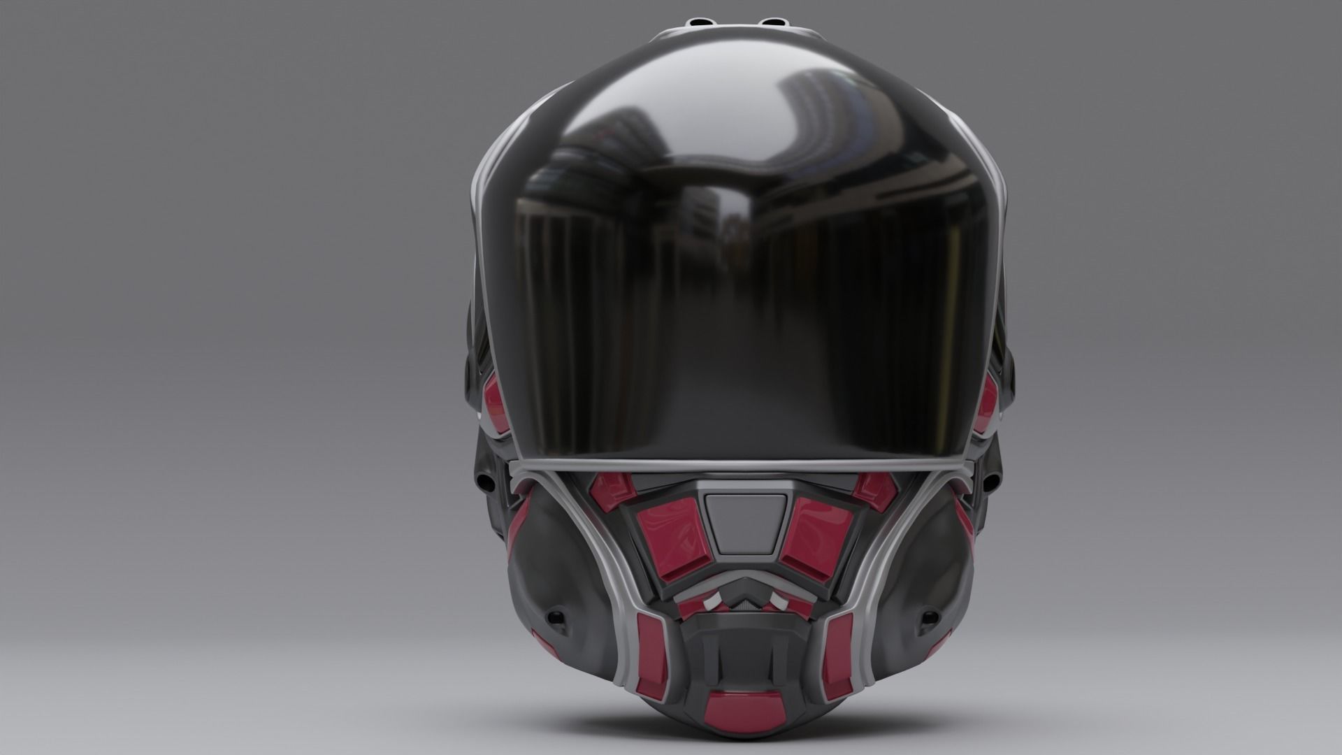 helmet futuristic with accents 3D model_2
