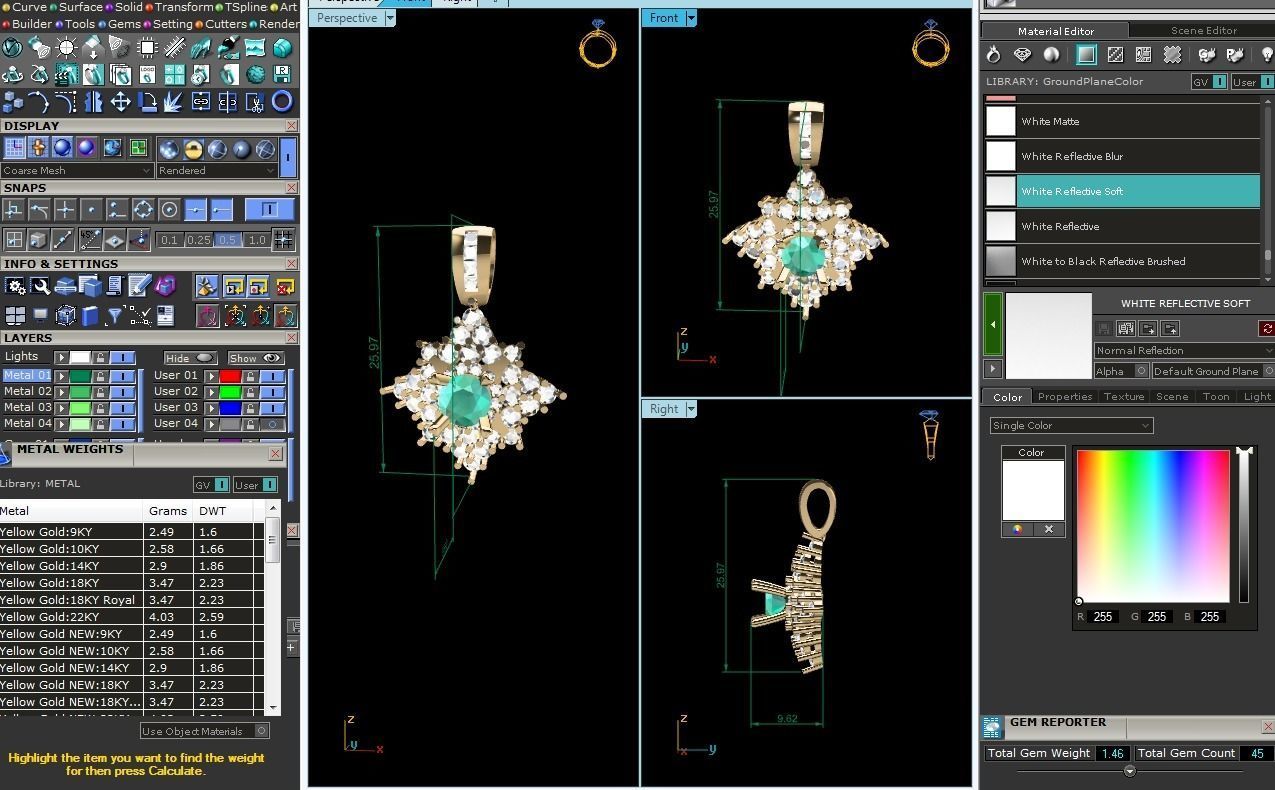 Women Pendants 3dm STL OBJ FBX Render Details 3D print model_12