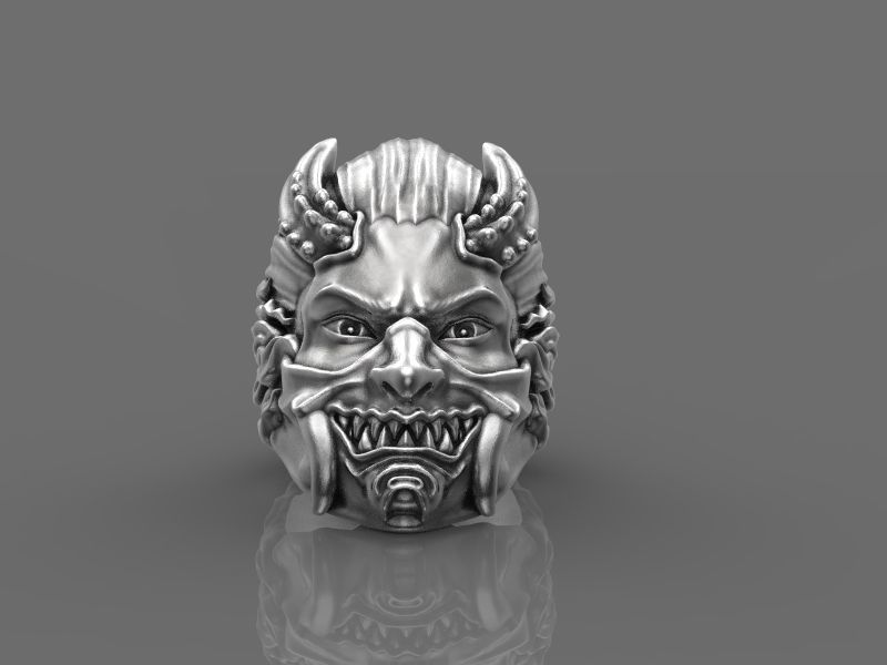 Ring Japanese demon 3d model for 3d printing 3D print model 3D print model_1