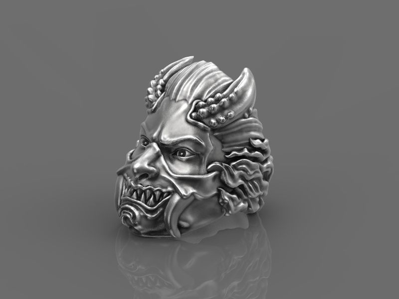 Ring Japanese demon 3d model for 3d printing 3D print model 3D print model_2