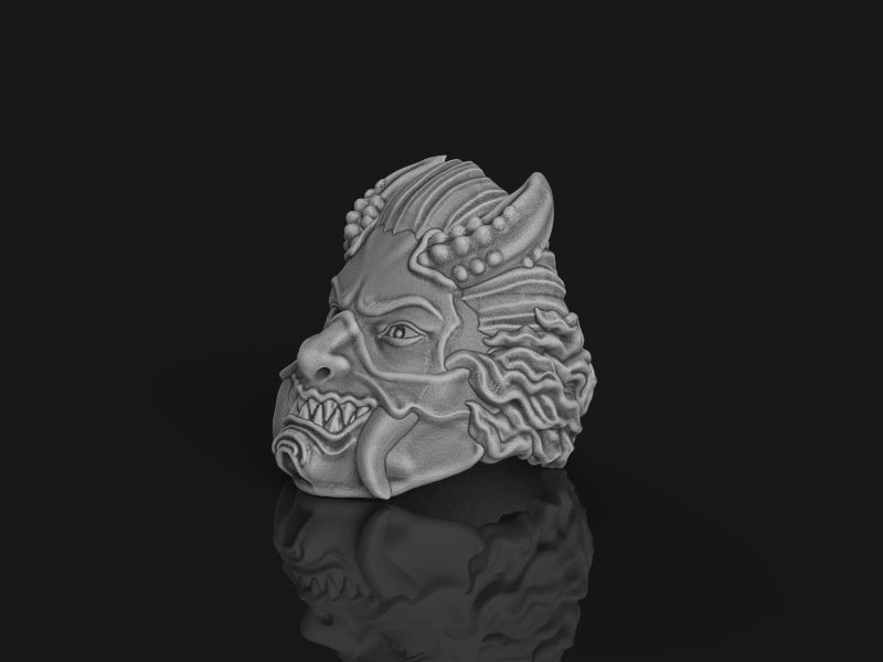 Ring Japanese demon 3d model for 3d printing 3D print model 3D print model_9