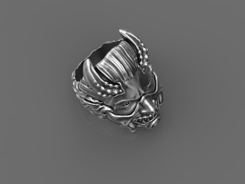 Ring Japanese demon 3d model for 3d printing 3D print model 3D print model_7