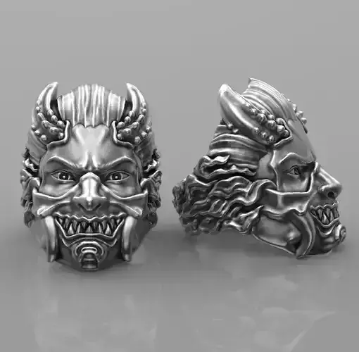 Ring Japanese demon 3d model for 3d printing 3D print model
