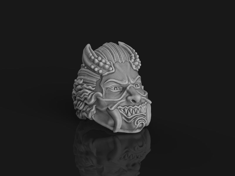 Ring Japanese demon 3d model for 3d printing 3D print model 3D print model_14