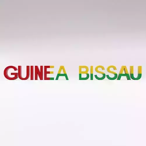 Guinea Bissau country name text 3d model  Low-poly 3D model