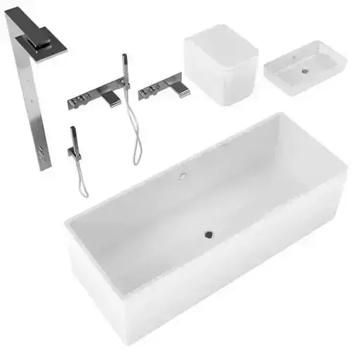 Modern Metal Porcelain Bathroom Set