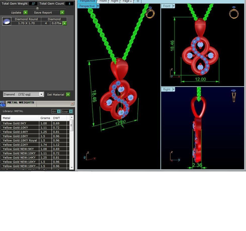 Women Pendants 3dm STL OBJ FBX Render Details 3D print model_3