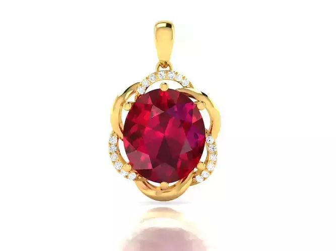 Women Trillion Stone Pendants 3dm STL OBJ FBX Render Details