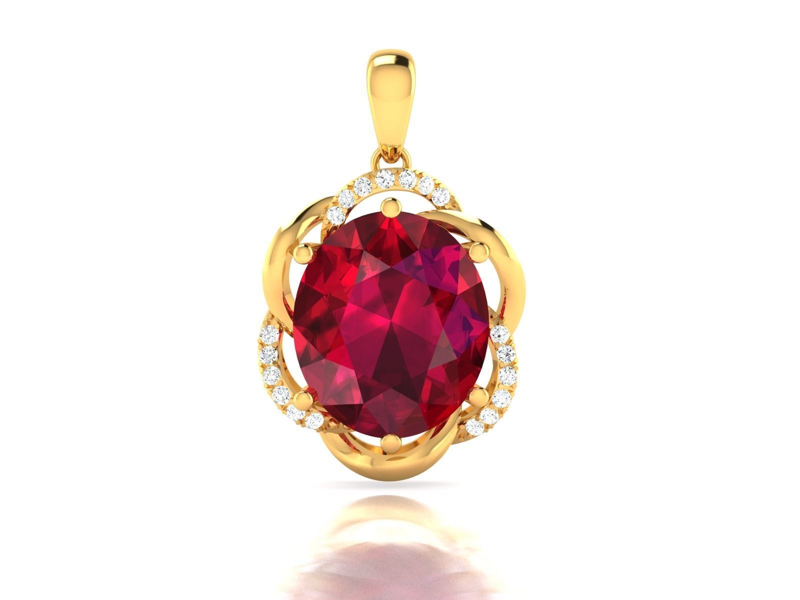 Women Trillion Stone Pendants 3dm STL OBJ FBX Render Details 3D print model_1