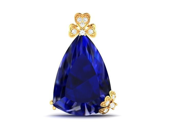 Women Trillion Stone Pendants 3dm STL OBJ FBX Render Details 3D print model