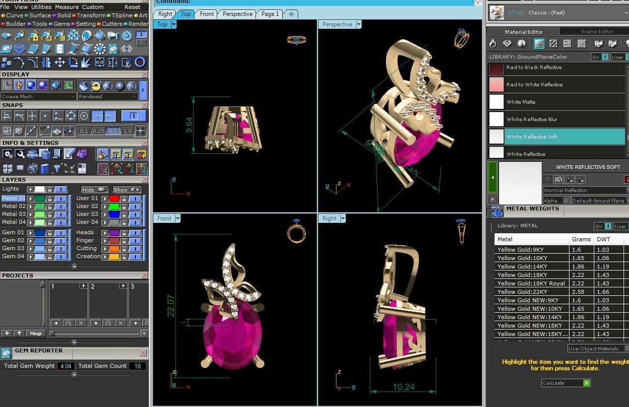 Women Oval Stone Pendants 3dm STL OBJ FBX Render Details 3D print model_19