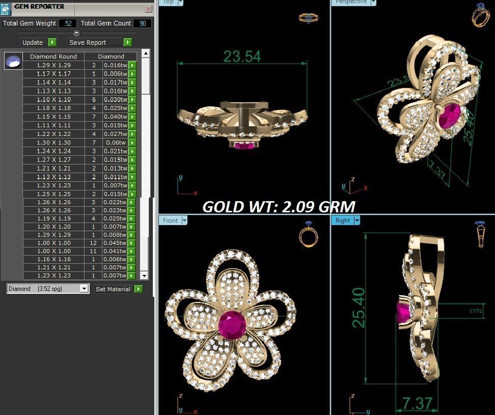 Women Pendants 3dm STL OBJ FBX Render Details 3D print model_9