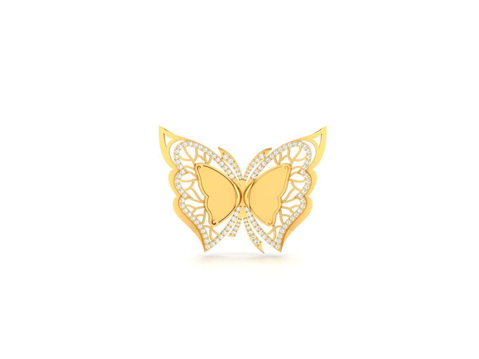 Women butterfly Pendants 3dm STL OBJ FBX Render Details 3D print model_7